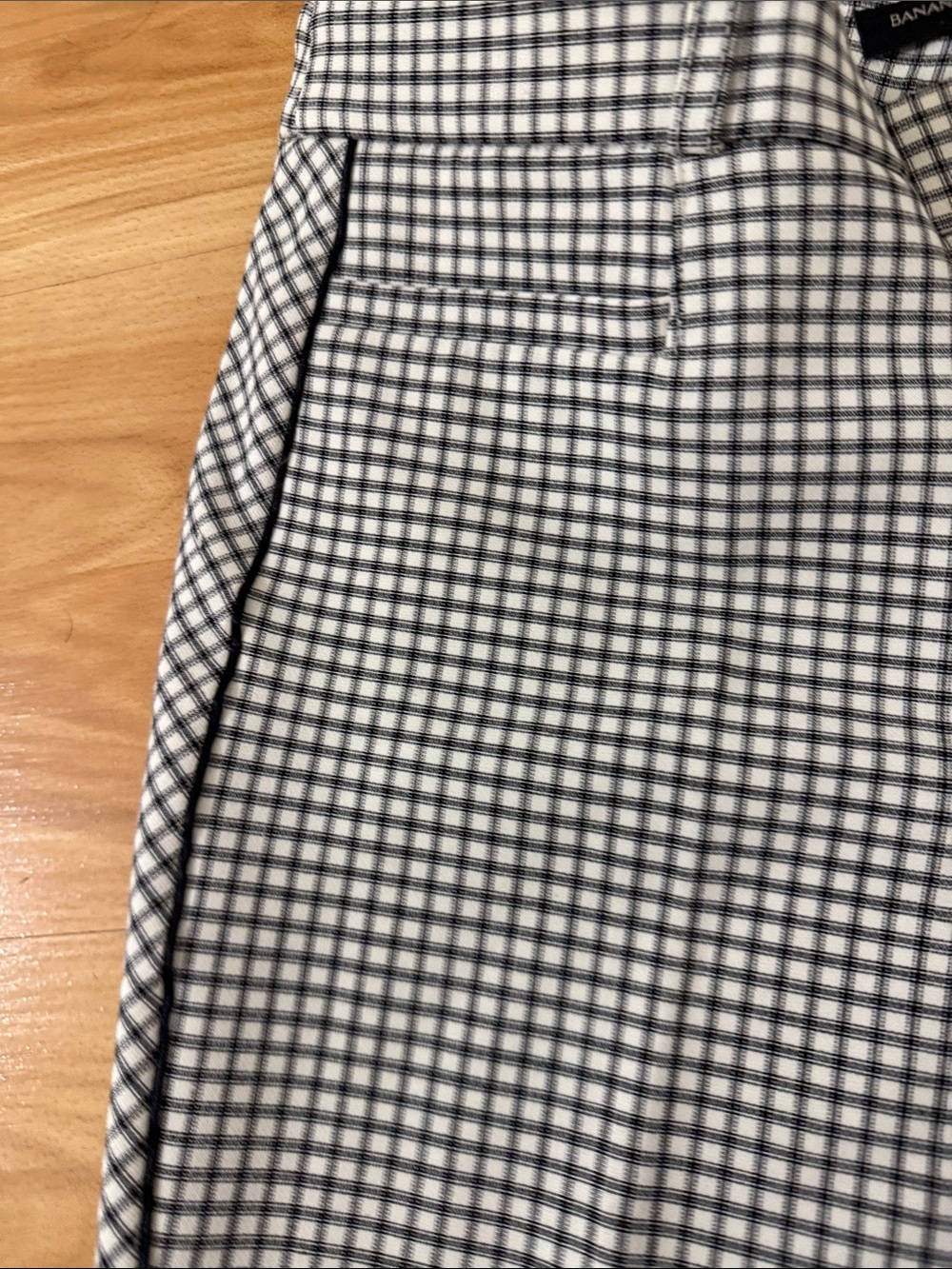 Women's Black & White Checkered Dress Pants - Picture 3 of 4
